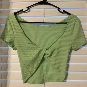 Pacsun cropped green shirt ribbed
